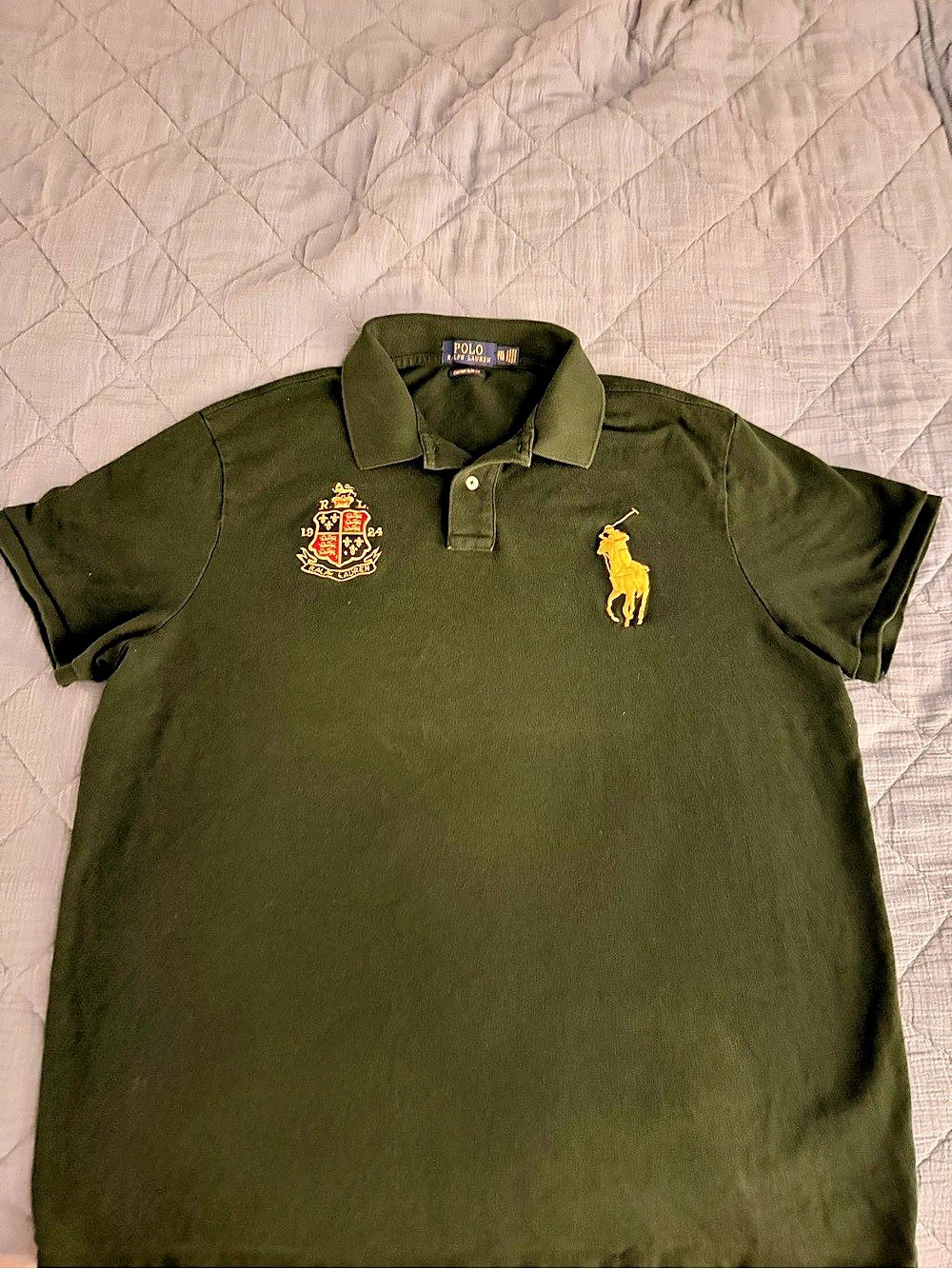 Polo Ralph Lauren Custom Slim Fit Polo Green & Orange XXL